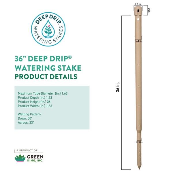 Deep Drip Deep Drip For 1/4 in. Tubing Drip Irrigation Watering Stake 36 in. H 1 pk - 36GKDD