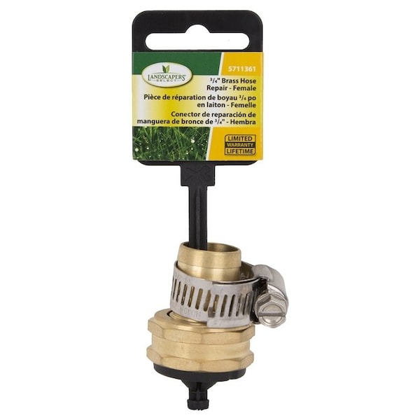 Landscapers Select Hose Coupling, 3/4 in, Female, Brass, Brass - GB-9412-3/4