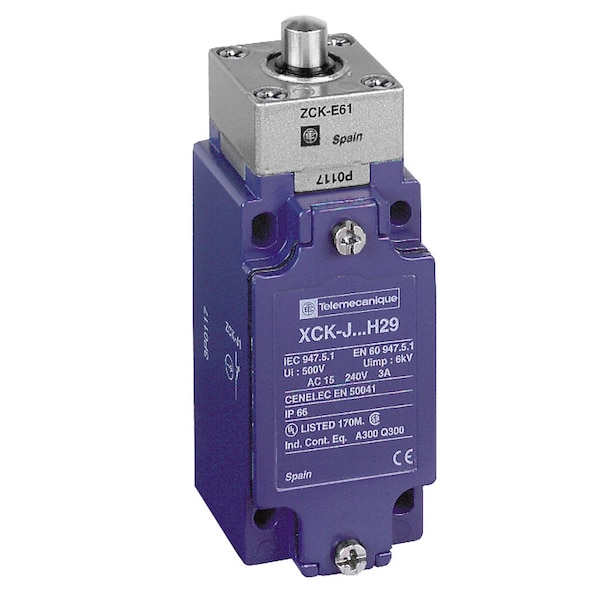 Interruptor de límite Telemecanique Sensors, Sin palanca, Rotativo, 1C/O, 10A @ 240V AC, Ubicación del actuador: Lateral - XCKJ261H7