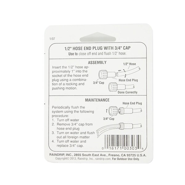 Thrifco Plumbing R-303-C 1/2 Hose Plug - 6819303