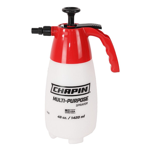Chapin 1/2 gal Handheld Sprayer, Polyethylene, 3 in L Wand, 25 ft Spray, 40 psi, Adjustable Cone Nozzle - 1002W
