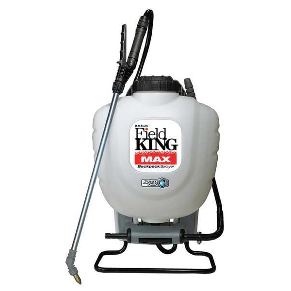 Field King 4 gal Backpack Sprayer, Poly, 50 in L Hose, 150 PSI, Fan/ Foaming Nozzle Spray Pattern, Manual - 190348