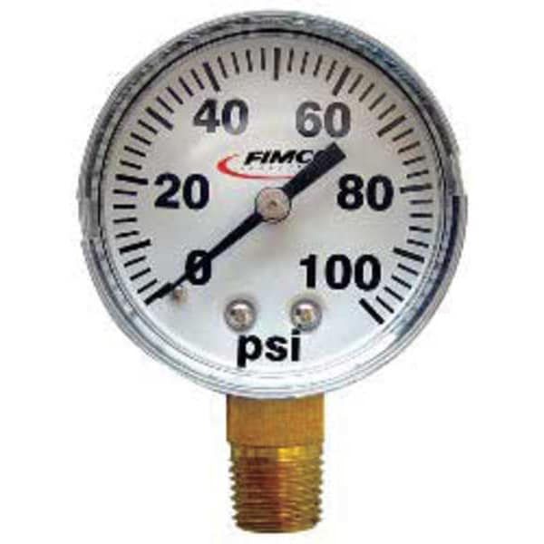 Fimco Pressure Gauge, 0 to 100 psi, 2In, 1/4In - 5167007