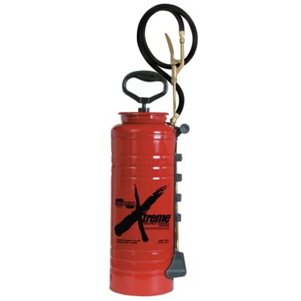 Chapin 3-1/2 gal Handheld Industrial Sprayer, Steel, 48 in L Hose, 24 in L Wand, Fan Nozzle Spray Pattern - 19049