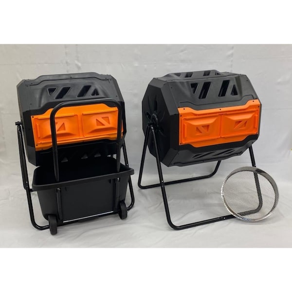 Genesis,Maze,Rsi 2-Genesis 42 Gallon Composters w/ 1-Cart & 1-Sifter - GEN-C42-OR-2CS
