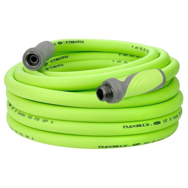 Flexzilla SwivelGrip Garden Hose, 58 in, 25 ft L, GHT, Polymer, Green - HFZG525YWS-N/CA