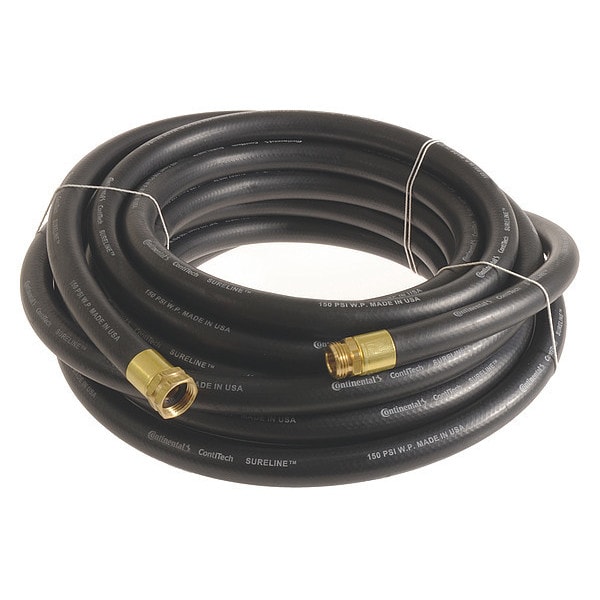 Continental Garden Hose, 1" ID x 50 ft., Black - CWH100-50MF-G