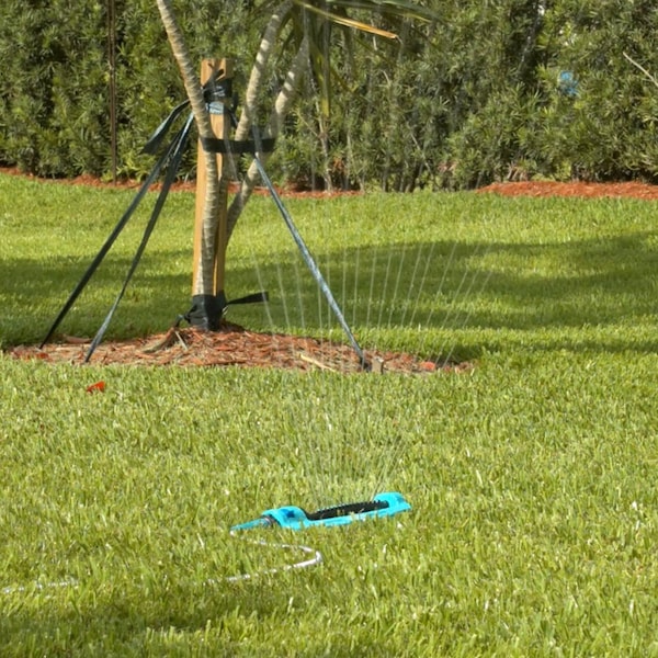 Aqua Joe Indestructible Metal Base Oscillating Sprinkler with Adjustable Spray - SJI-OMS16