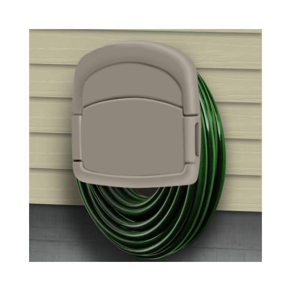 Hastings Home Wall Mounted Garden Hose Storage Caddy, 150-Foot Capacity for Standard 0.625", Outdoor Hanging Cabinet - 407382FDI