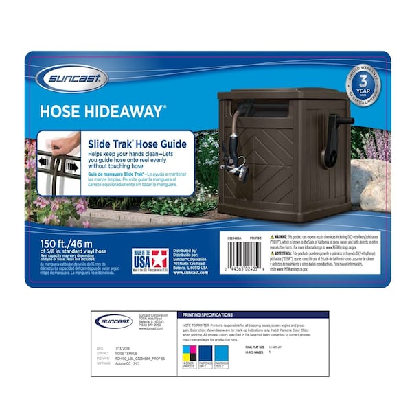 Suncast Suncast 150 ft. Gray Free Standing Hideaway Hose Reel - PDH150P