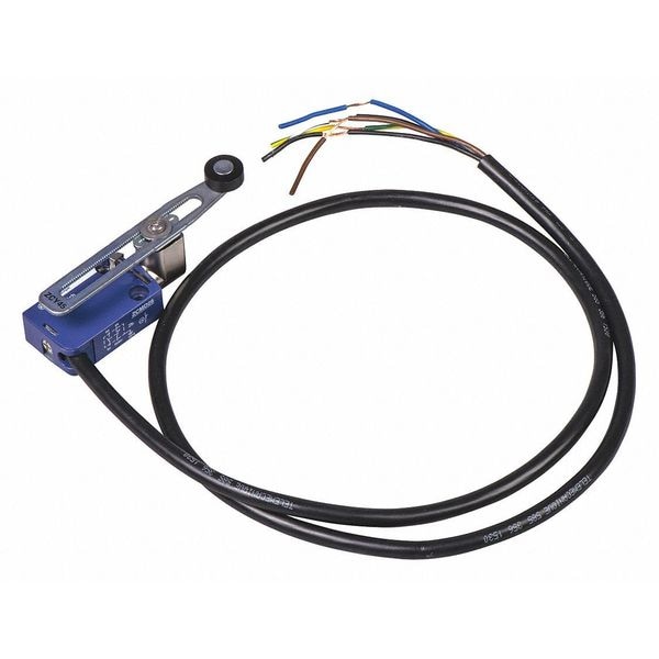 Interruptor de límite Telemecanique Sensors, palanca de rodillo ajustable, rotativo, 1NC/1NO, 5A @ 240V CA, Ubicación del actuador: Lateral - XCMD2145L1