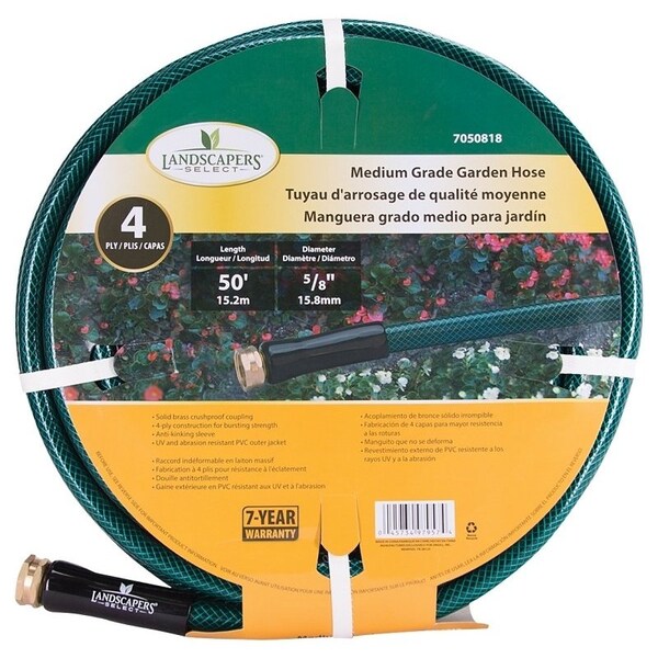 Landscapers Select Garden Hose, 50 ft L, Female x Male, PVC, Green - BL5820050HM