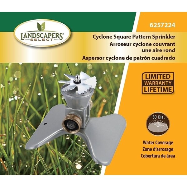 Landscapers Select Lawn Sprinkler, Female, Round, Zinc - GT50104