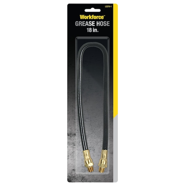 Workforce Grease Hose, 3/16in x 18in Thermoplastic, 1/8in MNPT Ends - L2275-1