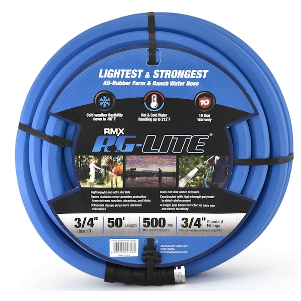 Ag-Lite AG-Lite Rubber Water Hose Assembly 3/4" x 50' - AL3450