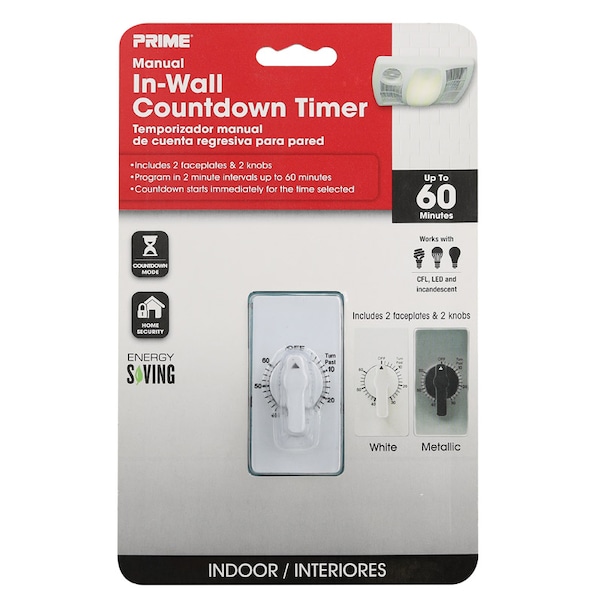 Prime Prime EZ-SET Indoor In Wall Countdown Timer 125 V White - TNIW060-RC