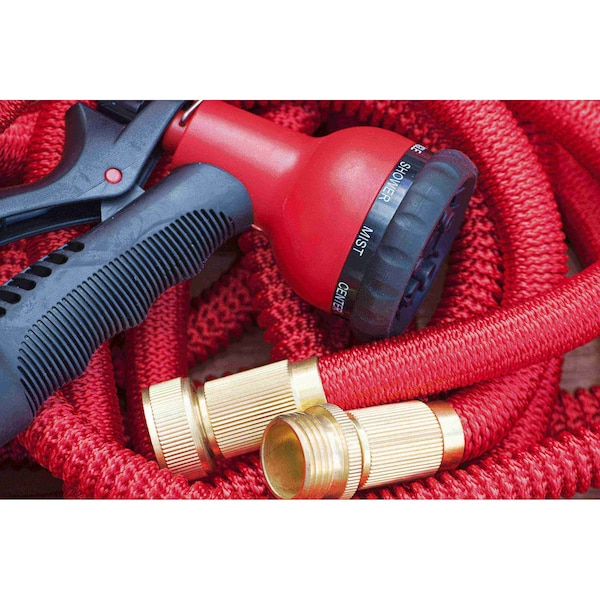 Emsco Group 100ft Commercial Grade Expandable Hose with Spray Nozzle, Will Not Kink, Lightweight, Easy to Store - 1545-100-1