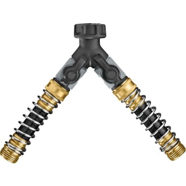 Orbit Metal Threaded 2 Male & 1 Female Y-Hose Connector with Shut Offs - 7004096