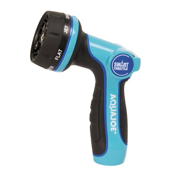 Aqua Joe Heavy-Duty Indestructible Metal Multi-Function Adjustable Hose Nozzle with Smart Throttle - AJHN102