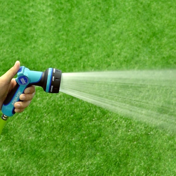 Aqua Joe Heavy-Duty Indestructible Metal Multi-Function Adjustable Hose Nozzle with Smart Throttle - AJHN102