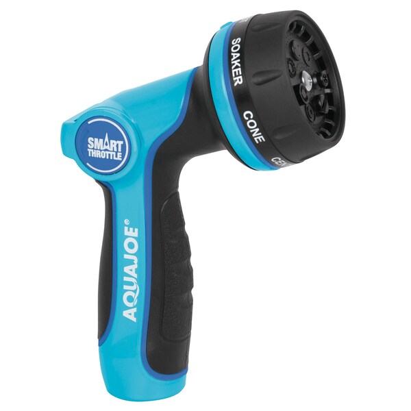 Aqua Joe Heavy-Duty Indestructible Metal Multi-Function Adjustable Hose Nozzle with Smart Throttle - AJHN102