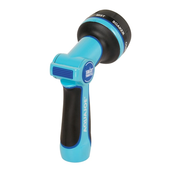 Aqua Joe Heavy-Duty Indestructible Metal Multi-Function Adjustable Hose Nozzle with Smart Throttle - AJHN102