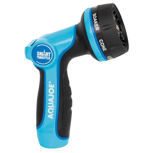 Aqua Joe Heavy-Duty Indestructible Metal Multi-Function Adjustable Hose Nozzle with Smart Throttle - AJHN102