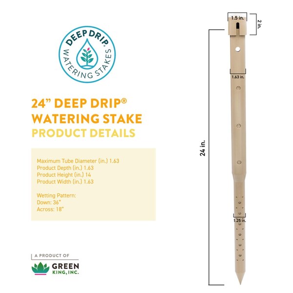 Deep Drip Deep Drip For 1/4 in. Tubing Drip Irrigation Watering Stake 24 in. H 1 pk - 24GKDD
