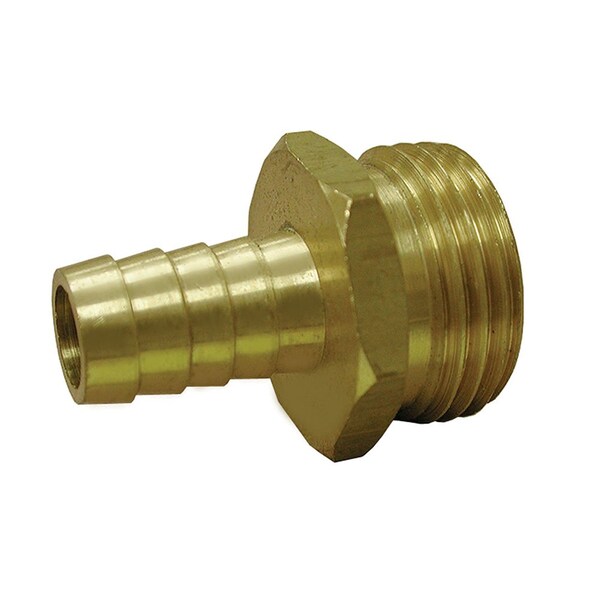 Jones Stephens 3/8in. MHT x 3/4in. Hose Barb Brass Garden Hose Fitting - G20040