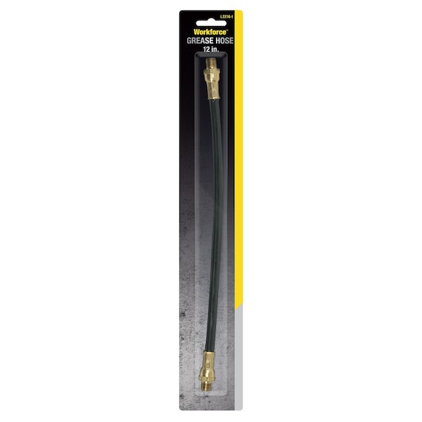 Workforce Grease Hose, 3/16in x 12in Thermoplastic, 1/8in MNPT Ends - L2270-1