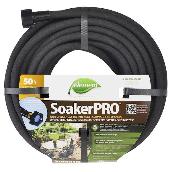 Swan ELSP38050 Soaker Hose, 50 ft L, Rubber, Black - CELSP38050
