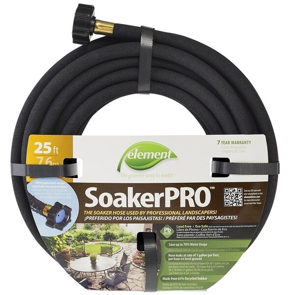 Swan ELSP38025 Soaker Hose, 25 ft L, Rubber, Black - CELSP38025