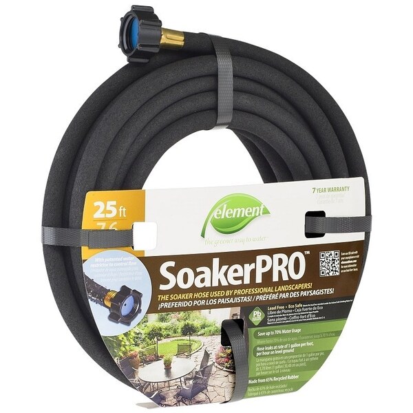 Swan ELSP38025 Soaker Hose, 25 ft L, Rubber, Black - CELSP38025