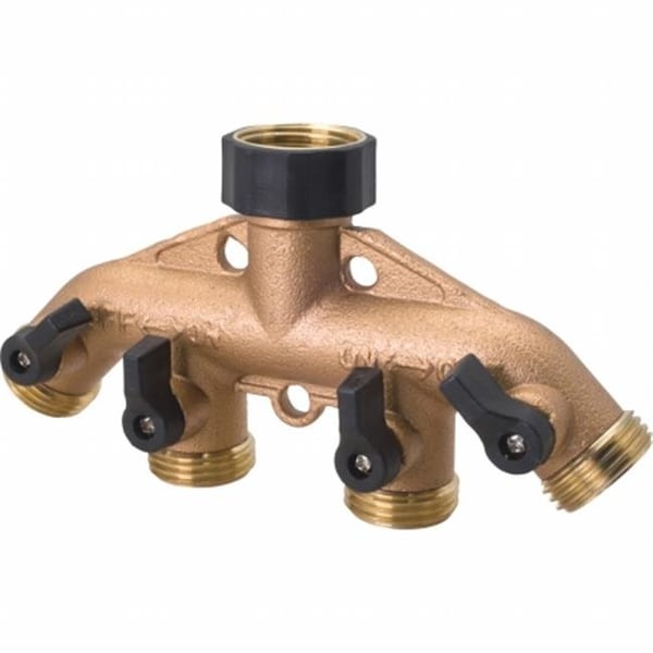 Melnor Melnor GAR9009 Melnor 4 Way Metal Hose Connector With Shut Off Valves - GAR9009
