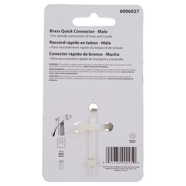 Landscapers Select Hose Connector, 3/4 in, Male, Brass, Brass - GB9610