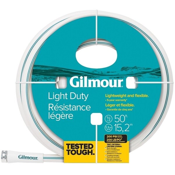 Gilmour Safe Hose, 12 in ID, 50 ft L, White - 884501-1001