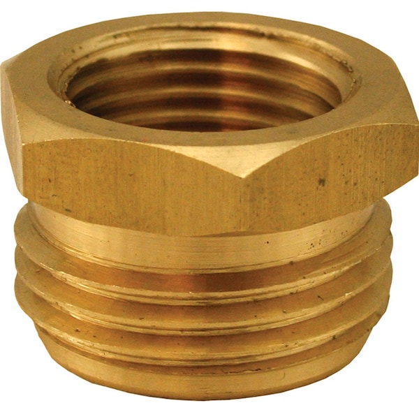 Jones Stephens 3/4in. MHT x 1/2in. FPT Brass Garden Hose Adapter - G20010