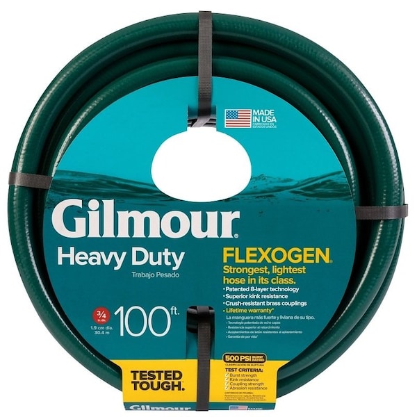 Flexogen Gilmour 1034100 Garden Hose, 100 ft L, Rubber - 834101-1001