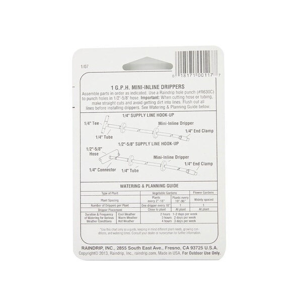 Thrifco Plumbing R-117 1 Gph In-Line Dripper - 6819117