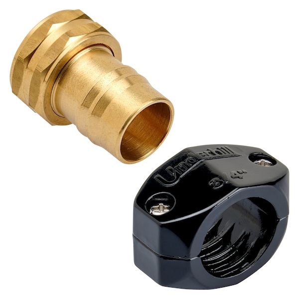 Underhill Products 3/4'' Hose Diameter Brass Female Mender w/ Clamp - HR-75F