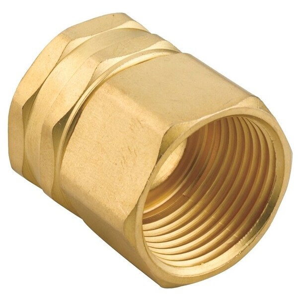 Gilmour Hose Adapter, 12 x 34 in, FNPT x FNH, Brass, For Garden Hose - 805574-1001