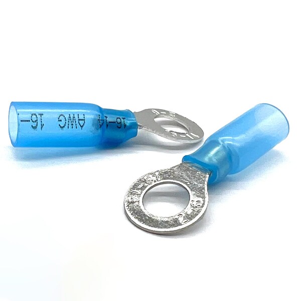 1000 Piezas Conectores de Anillo de Contracción Térmica Azul de Grado Marino de 5/16 pulgadas de diámetro, AWG 16-14, 1000PK - EL-1614-RING31-HSB-1000