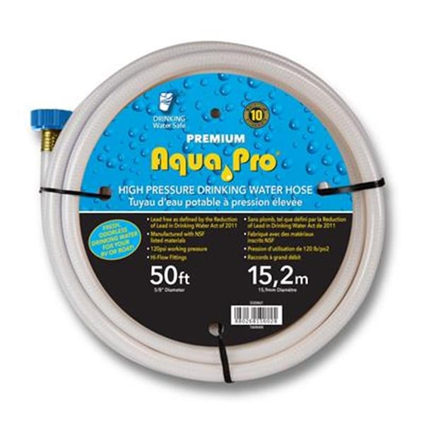 Aqua-Pro W20867 0.62 in. Supreme Drinking Water Hose, White - AQP-W20867