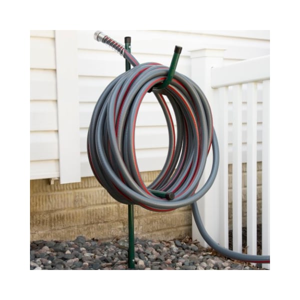 Fleming Supply Garden Hose Holder Caddy, Easy Install Outdoor Free Standing Metal Rack for Water Hose in Yard - 164551ZCP