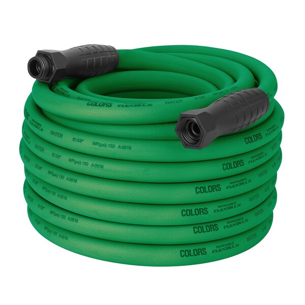 Colors SwivelGrip Garden Hose, 5/8in x 100ft, 3/4in - 11 1/2 GHT Fittings, Forest Green - HFZC5100GRS-E