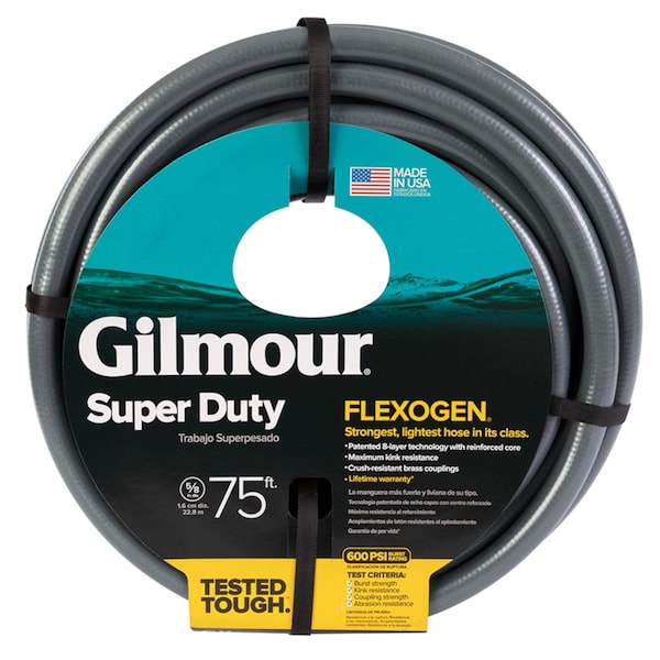 Gilmour Gilmour Flexogen 5/8 in. D X 75 ft. L Heavy Duty Premium Grade Garden Hose - 874751-1003