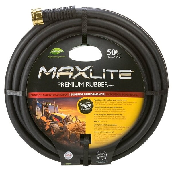 Swan SGC58050 Garden Hose, 50 ft L, Rubber, Black - CELSGC58050