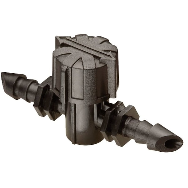 Rainbird Rain Bird Tubing Shutoff Valve, 1/4 in, Barb, Plastic, Black - BVAL25-2S