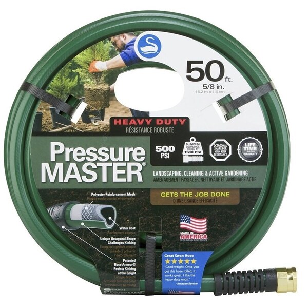 Swan SN7958050 Garden Hose, 50 ft L, NonVinyl Resin, Green - CSN7958050
