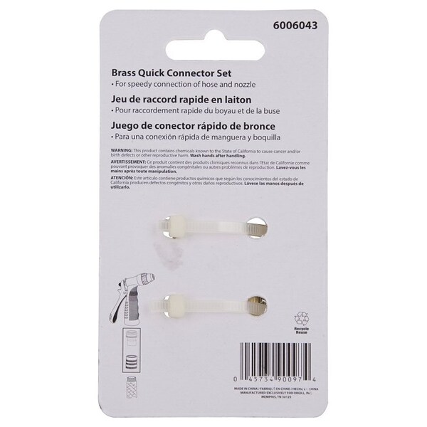 Landscapers Select Hose Connector, 3/4 in, Male and Female, Brass, Brass - GB9615